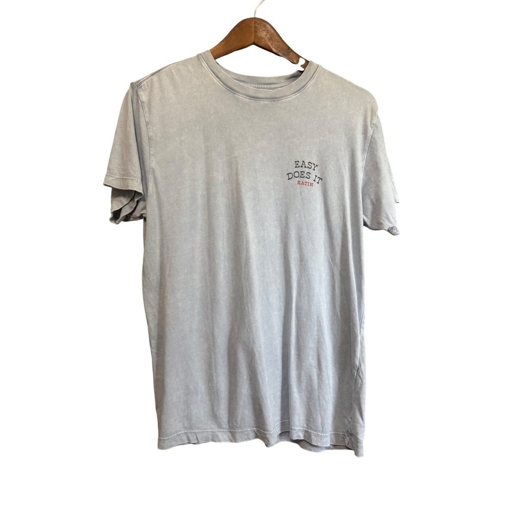 Katin Easy Does It Graphic Tee Mens Small Blue Excellent Skeleton Beach Surf